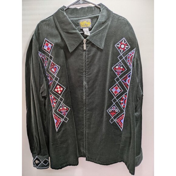 Bob Mackie Wearable Art Jacket Black Velvet, Size 3X - Picture 2 of 8